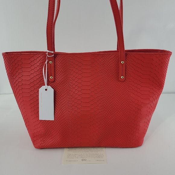 GiGi New York Handbags - GiGi New York Taylor Python Tote Bag Purse Handbag Animal Print Leather NWT